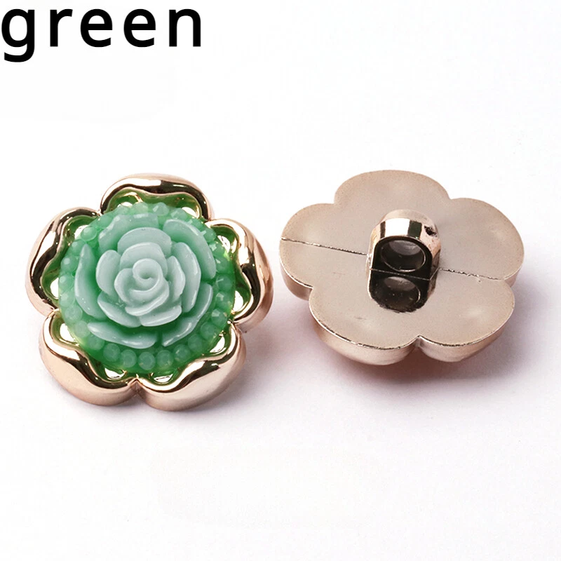 8X Flower Buttons Rose Craft Material DIY Jacket Coat Cardigan Sweater Sew Decor - Image 1 of 4