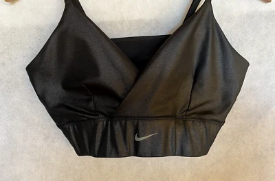 NIKE Dri-Fit Size XL Black Indy Shine Stretch Adj Back Strap Sports Bra Womens - Image 1 of 4