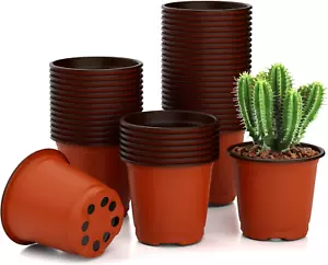 Nursery Pots, Planting Pots, 4 Inch Pots, 40Pcs Seedling Pots, Plastic Plant Pot - Picture 1 of 12