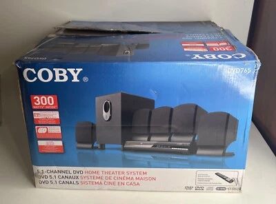 Coby DVD-765 5.1 Channel Home Theater System 300 Watts Progressive Scan Open Box - Image 1 of 4
