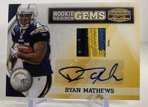 2010 Panini Gridiron Gear Gems 06/10 Ryan Mathews Rookie 3 Colori Patch Auto #257 - Foto 1 di 2