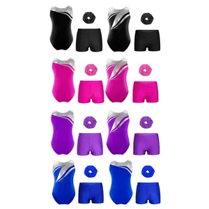 Kids Girls Outfit Shiny Dancewear Swimwear Jumpsuit Adorned Activewear Romper - Picture 1 of 49