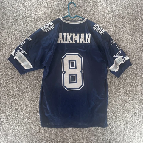 Dalas Cowboys Jersey Adult 52 Blue Troy Aikman Reebok Throwback NFL Football Cover