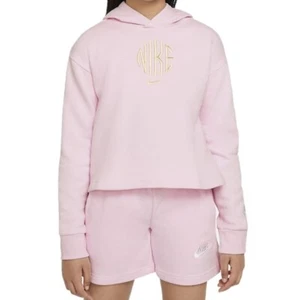 Nike Girls Sportswear French Terry Hoodie in Pink, Size SM & MD DD6498-663 - Picture 1 of 5