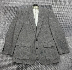 Imperial by Haggar Tweed Blazer Vintage Herringbone 100% P-New Wool Size 40R USA - Picture 1 of 18
