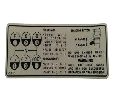 PACCAR KENWORTH PLATE TRANS SHIFT K281-3311 NEW OEM K281-3311 - Image 1 of 2