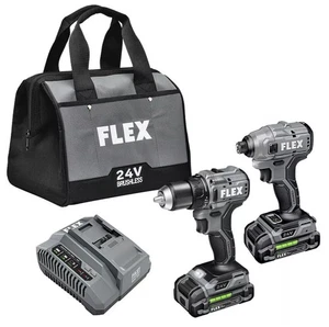 Flex FXM205-2A 24V Taladro Compacto y Destornillador de Impacto Compacto Kit Combo de 4 - Imagen 1 de 9