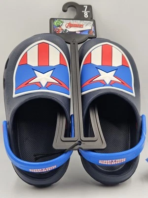 New Marvel Avengers Captain America Toddler Boys EVA Clog Sandal Size 7-8 Navy - Image 1 of 4