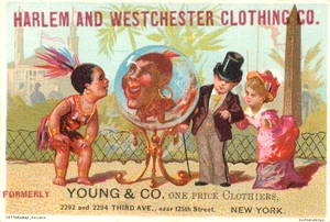 HARLEM & WESTCHESTER Clothing Co ~NYC~ Great Old / Original Trade Card, c. 1890 - Picture 1 of 2