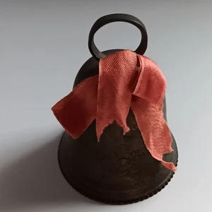International Silver Co. Silver Plate 1992 Christmas Bell. Red Bow Top Clapper - Picture 1 of 18