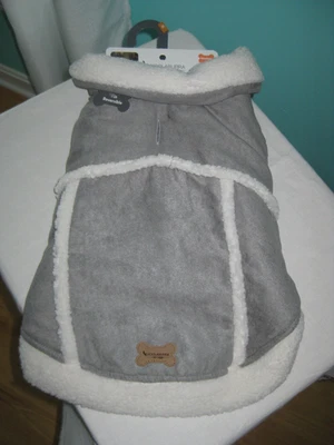 Koolaburra UGG Dog Coat Vest Medium Fleece Sherpa Lined Reversible Gray Grey NEW - Image 1 of 4