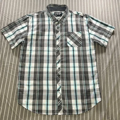 Zoo York Skateboard Company Blue Plaid Short Sleeve Button Down Shirt Men’s XXL - Image 1 of 3