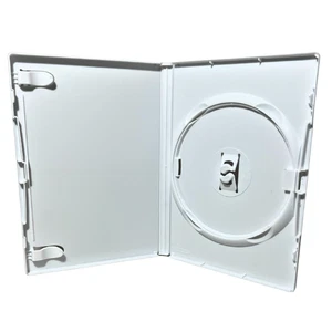 25 x Genuine Amaray White DVD Cases 14mm Spine Red Security Tag Single Disc - Picture 1 of 1
