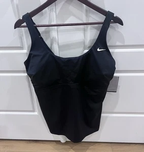 Neu mit Etikett Nordstrom Nike $ 64 Größe 1X Damen schwarz einfarbig Tankini Schwimmen Oberteil - Bild 1 von 10