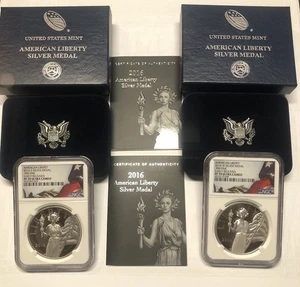 2016 W & S AMERICAN LIBERY Silver Medal Set NGC PF 70💥FLAWLESS QUALITY! ER - Picture 1 of 6
