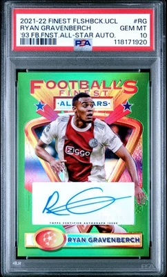 2021-22 TOPPS FINEST FLASHBACKS 1993 ROBERTO RYAN GRAVENBERCH AUTO #/75 PSA 10 - Image 1 of 2