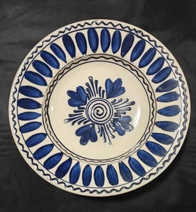 Talavera Vintage blau auf creme Volkskunst Keramik Schale - Bild 1 von 6