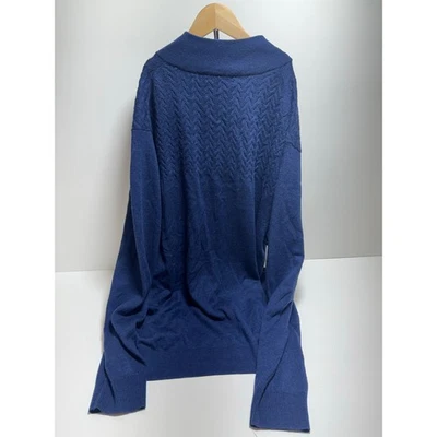 Suéter Pullover Turnbury Extra Fino Lana Merino Para Hombre 2XLT Azul Grandpa Core  Foto 1 de 4