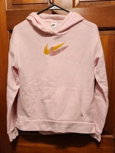 Girls Nike Pink Sweatshirt Pullover Hoodie Size XL Junior  - Picture 1 of 8