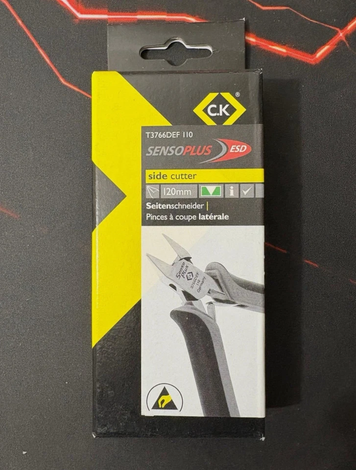 CK Tools T3766DEF 110 SENSOPLUS ESD side cutter 120mm Full Flush Cut - Image 1 of 4