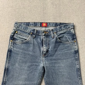 Wrangler Jeans Mens 31x30 Blue Denim Faded Cotton Cowboy Cut Western Adult 36MWZ - Picture 1 of 12