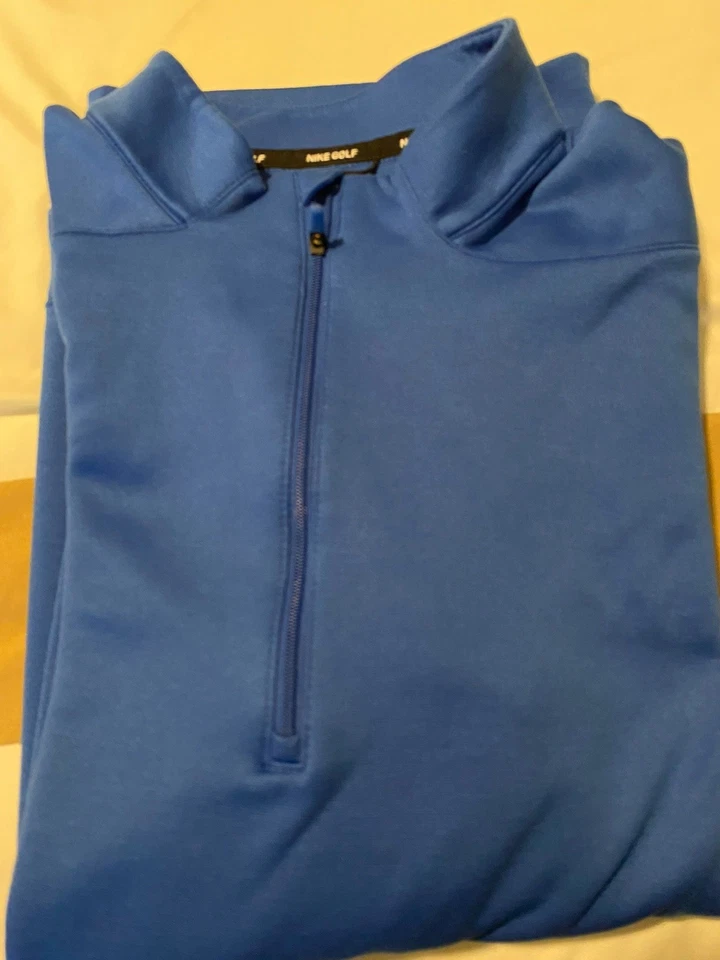 Nike Golf Fleece Athletic Sweatshirt  Quarter Zip Men's Large Blue EUC - Image 1 of 4
