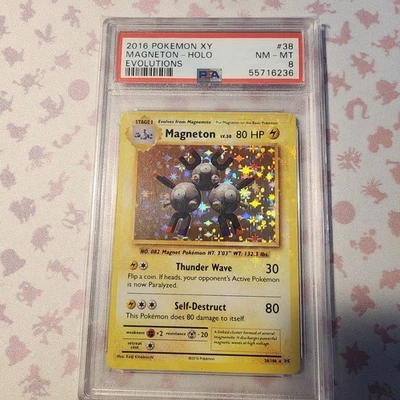 Pokémon Magneton Rare Holo Bleed Error Card XY Evolutions 38/108 Misprint Psa 8 - Image 1 of 3
