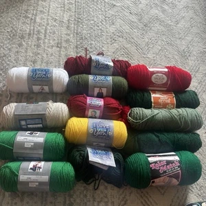 I Love This Yarn! Lot Of 14 9 Super Soft 100% Acrylic. New & Part Used - Picture 1 of 18