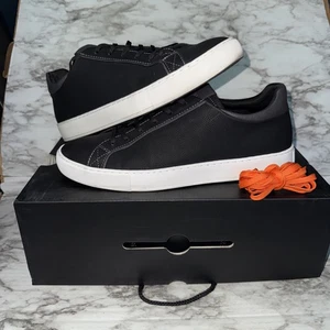 Zapatillas deportivas Aldo Armanti para hombre talla 10 negras blancas elegantes zapatos elegantes - Imagen 1 de 13