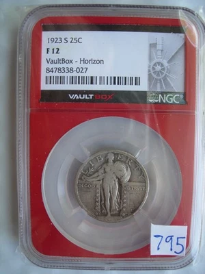 1923-S NGC F12  KEY DATE STANDING LIBERTY SILVER QUARTER  - L1436 - Image 1 of 4