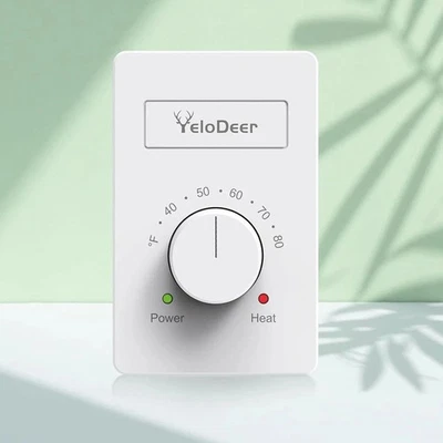 Dual Voltage (110V-265V) 4-Wire Manual Electric Baseboard Heater Thermostat f... - Image 1 of 4