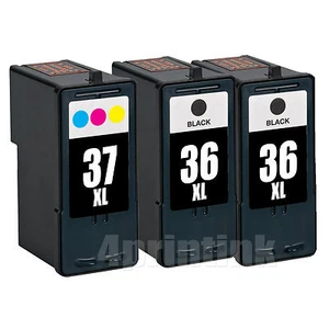 Paquete de 3 Tintas para Lexmark 36XL 37XL Z2420 X3650 X4650 36 37 - Imagen 1 de 1