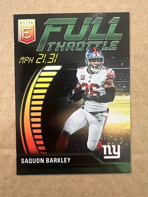 Saquon Barkley 2023 Panini Donruss Elite - Full Throttle Green #FT-SB Giants - Image 1 of 2