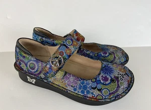Alegria Size 38 Paloma Hippic Chic Dottie Mary Jane Shoes Peace Sign - Picture 1 of 10