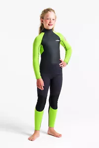 C-SKINS - Kids Element 3/2 Junior Unisex Steamer Wetsuit - Anthracite/Lime/Multi - Picture 1 of 6
