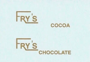 Dinky 28 Series Vans or Code 3 | Frys Cocoa | Waterslide Transfer/Decal - Picture 1 of 1