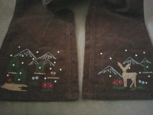  New Gymboree REINDEER sz 9  CORDUROY Pants JEANS girl Mountain Cabin deer Brown - Picture 1 of 3