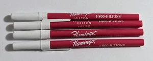 Vtg Flamingo Hilton Hotel Casino Ball Point Pens With Caps - Las Vegas - Dry Ink - Picture 1 of 5