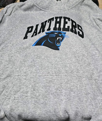VETEMENTS Felpa con cappuccio Carolina Panthers taglia large NFL abbigliamento squadra logo ricamato grigio