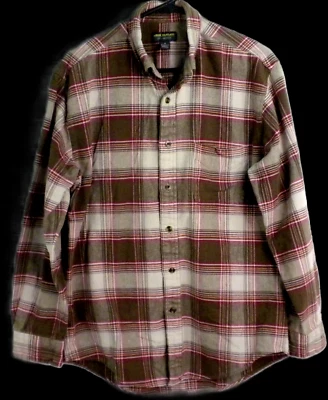 John Bartlett Men's Purple/ Brown Plaid Heavy Flannel Shirt Size M - Image 1 of 4