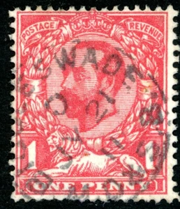 1911 GB Bedfordshire KGV 1d with Biggleswade MO & SB postmark - Picture 1 of 1