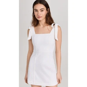 Alice + Olivia Maryanne weiß Denim Minikleid Bindeband ärmellos Größe 10 - Bild 1 von 12