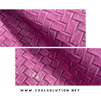 Embossed Leather Trenzado Magenta, Leather Sheets for Crafters, Wallets, Bags - Image 1 of 4