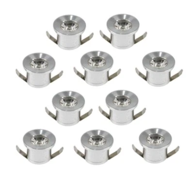 Kit 10 faretti luce bianca faretto led a incasso 1 w trasformatore silver p31 - Immagine 1 di 4