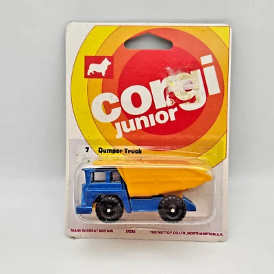 Camión volquete antiguo 1974 marca Corgi diecast #7 hecho en Gran Bretaña nuevo en caja Foto 1 de 3