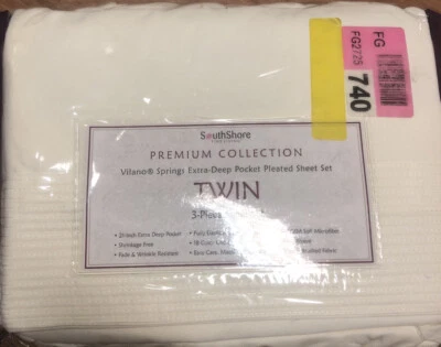 Southshore Living -  ASP-PLT-OW-TWXL - Vilano Spring 3pc Pleated Sheet Set -Twin - Image 1 of 3