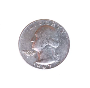 1967 US Quarter Dollar Münze - nicht postfrisch - fast unsichtbar I "N GOD" - Bild 1 von 6