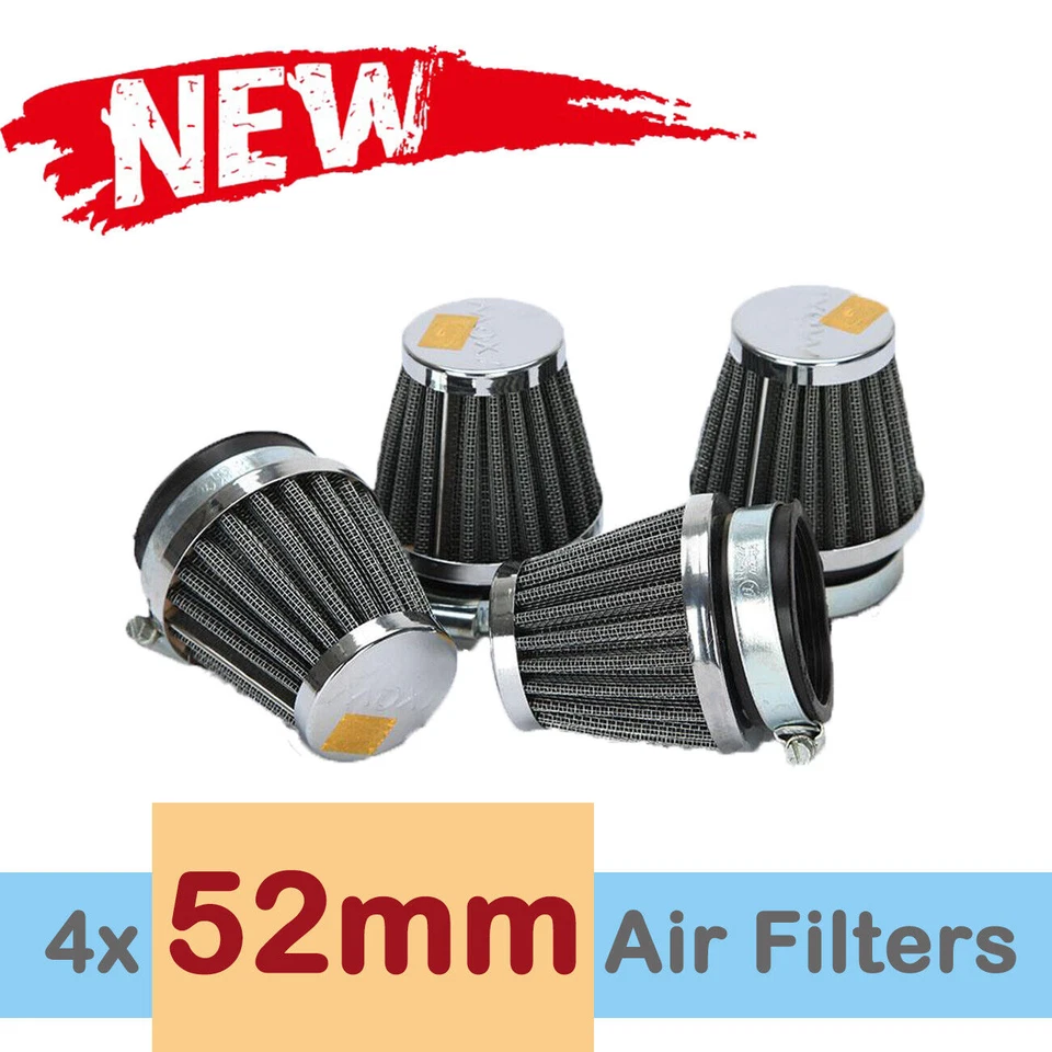 4pcs 52mm Motorcycle Air Filters For Kawasaki 1986-2001 ZG1000 CONCOURS 1000 US - Image 1 of 4