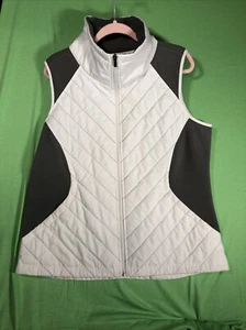 Giubbotto Columbia AL 1007 trapuntato misto pile zip intera taglia XL donna bianco grigio - Foto 1 di 6