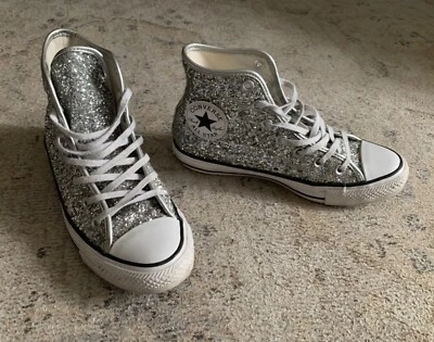 converse chuck taylor all star glitter argento n. 37 unisex - Immagine 1 di 4